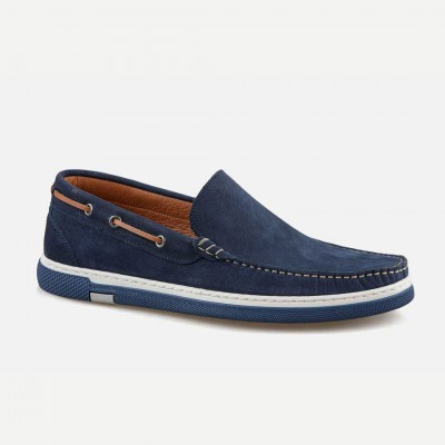 DAMIANI LEATHER SHOES LOAFER BLUE