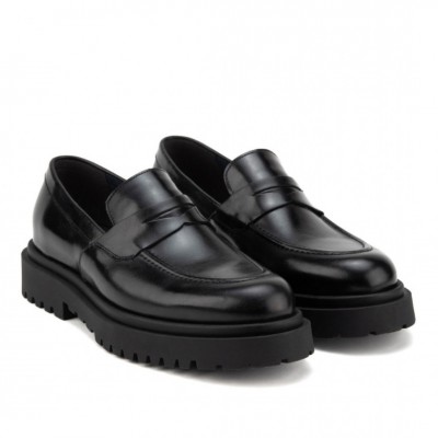 RAYMONT ΔΕΡΜΑΤΙΝΟ LOAFER ΜΑΥΡΟ