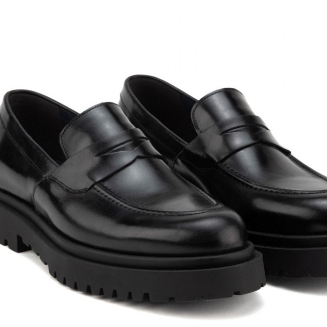 RAYMONT ΔΕΡΜΑΤΙΝΟ LOAFER ΜΑΥΡΟ