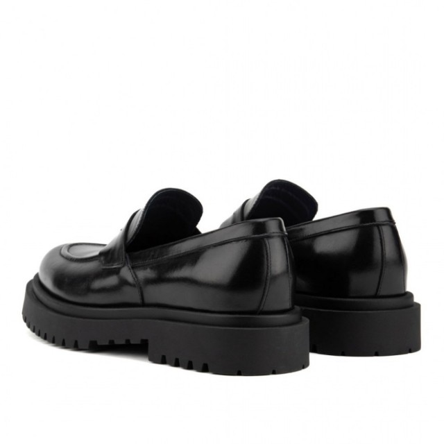 RAYMONT ΔΕΡΜΑΤΙΝΟ LOAFER ΜΑΥΡΟ