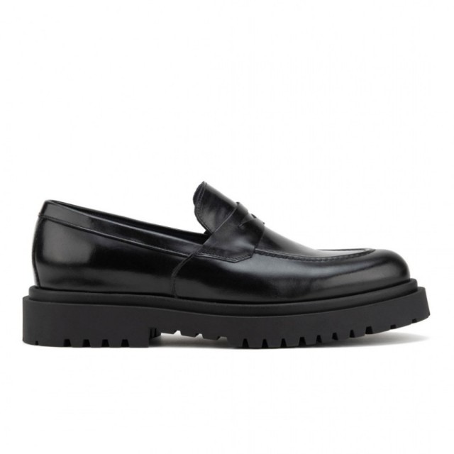 RAYMONT ΔΕΡΜΑΤΙΝΟ LOAFER ΜΑΥΡΟ