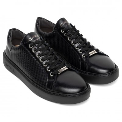 RAYMONT LEATHER CASUAL SNEAKERS BLACK