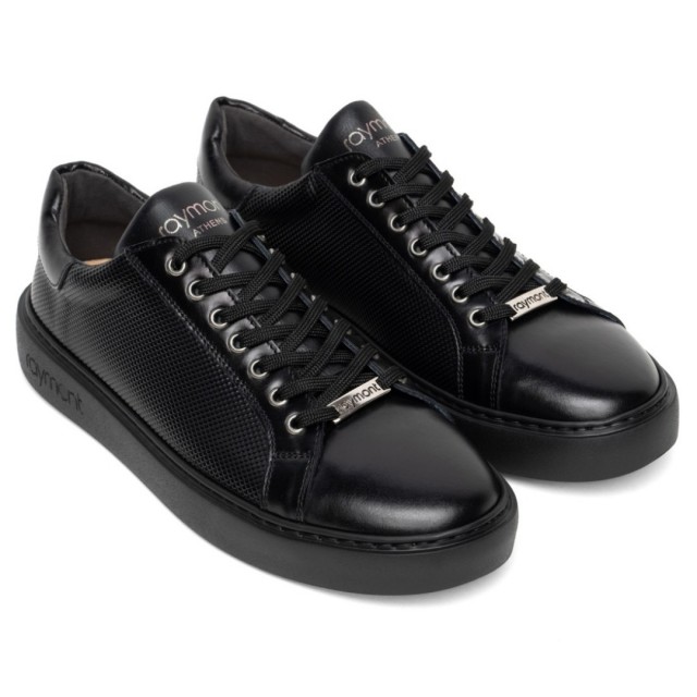 RAYMONT LEATHER CASUAL SNEAKERS BLACK