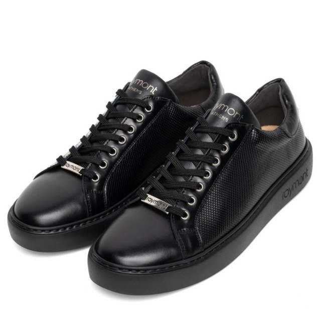 RAYMONT LEATHER CASUAL SNEAKERS BLACK