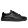 RAYMONT LEATHER CASUAL SNEAKERS BLACK