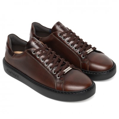 RAYMONT LEATHER CASUAL SNEAKERS BROWN