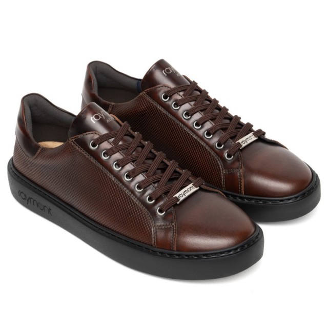 RAYMONT LEATHER CASUAL SNEAKERS BROWN