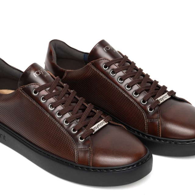 RAYMONT LEATHER CASUAL SNEAKERS BROWN