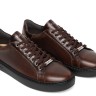RAYMONT LEATHER CASUAL SNEAKERS BROWN