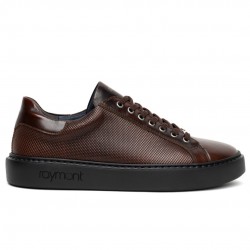 RAYMONT LEATHER CASUAL SNEAKERS BROWN