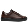 RAYMONT LEATHER CASUAL SNEAKERS BROWN