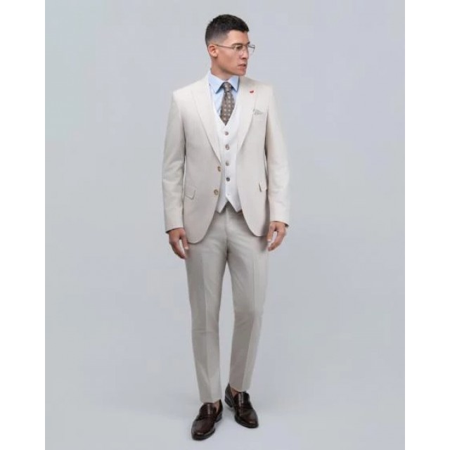 DEZIGN STRIPES SUIT BEIGE