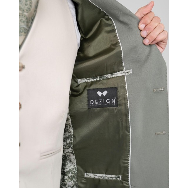DEZIGN SUIT WITH VEST OLIVE