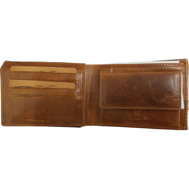 LAVOR Δερμάτινο Πορτοφόλι Κονιάκ