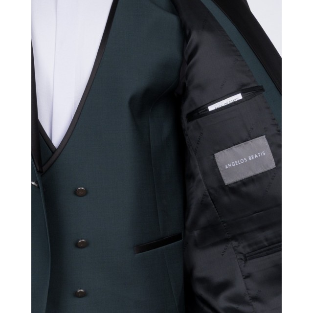 ANGELOS BRATIS ΓΑΜΠΡΙΑΤΙΚΟ SMOKING ΚΟΣΤΟΥΜΙ ΣΚΟΥΡΟ ΠΡΑΣΙΝΟ