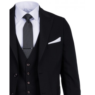 MASSIMO SUIT WITH VEST BLACK