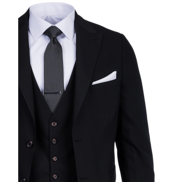 MASSIMO SUIT WITH VEST BLACK