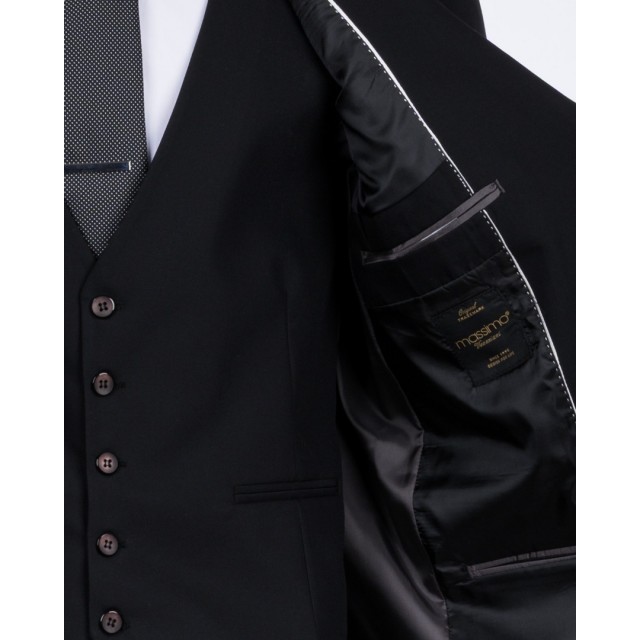 MASSIMO SUIT WITH VEST BLACK