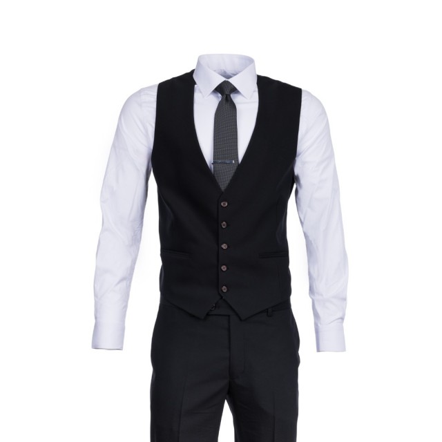 MASSIMO SUIT WITH VEST BLACK