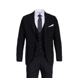 MASSIMO SUIT WITH VEST BLACK
