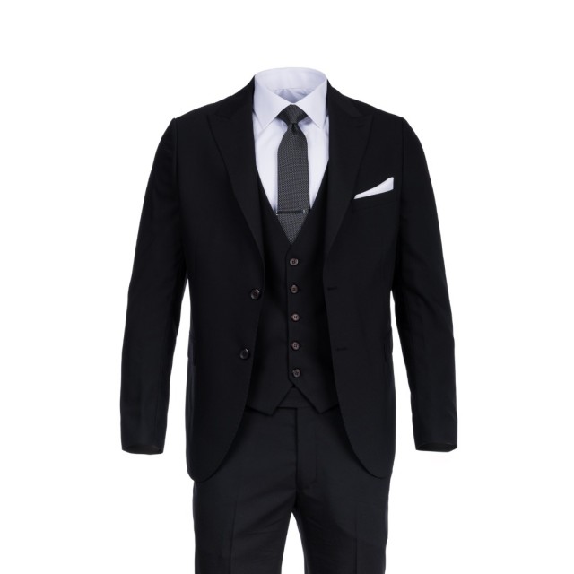 MASSIMO SUIT WITH VEST BLACK