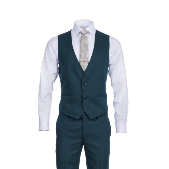 MASSIMO SUIT WITH VEST PETROL
