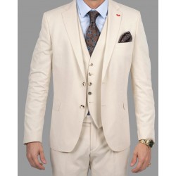 DEZIGN Κοστούμι με Γιλέκο Διπλής Όψης Μπεζ