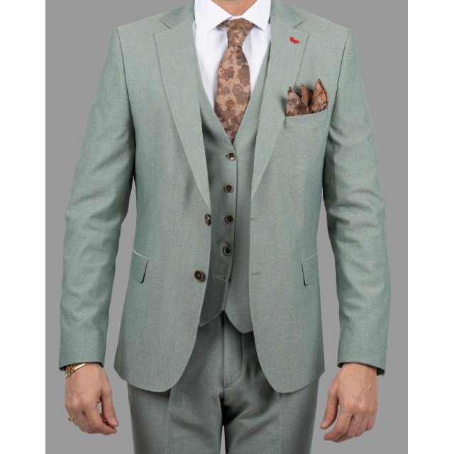 DEZIGN  Κοστούμι Μέντα με Γιλέκο Διπλής Όψης