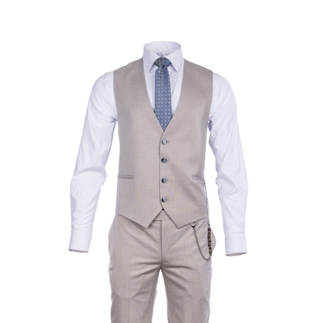 MAKIS TSELIOS SUIT WITH VEST BEIGE