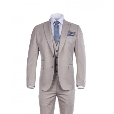 MAKIS TSELIOS SUIT WITH VEST BEIGE