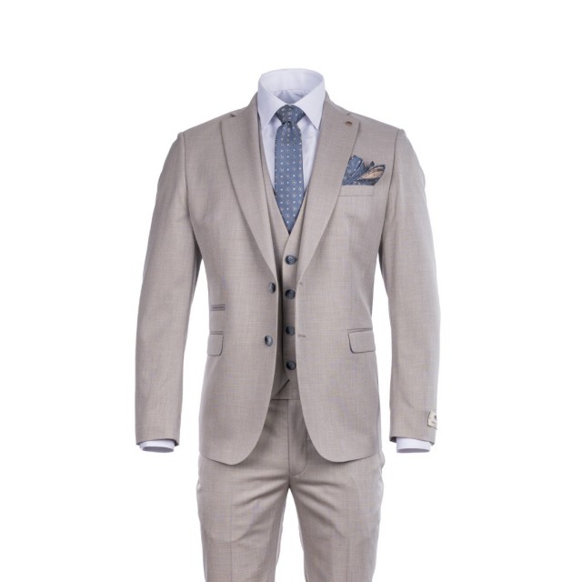 MAKIS TSELIOS SUIT WITH VEST BEIGE
