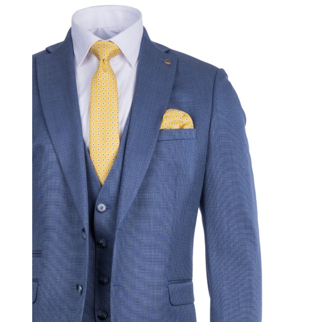 MAKIS TSELIOS SUIT WITH VEST BLUE