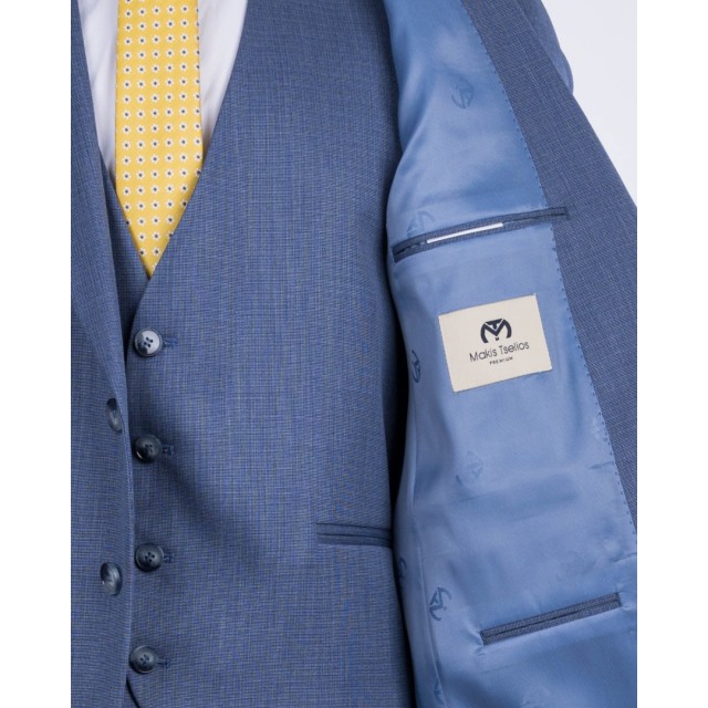 MAKIS TSELIOS SUIT WITH VEST BLUE