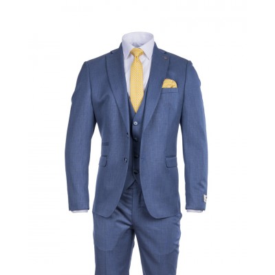 MAKIS TSELIOS SUIT WITH VEST BLUE