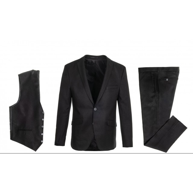 LEXTON Suit with Vest Black