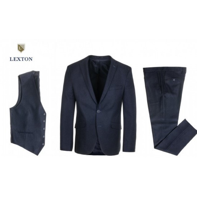 LEXTON Suit with Vest Blue