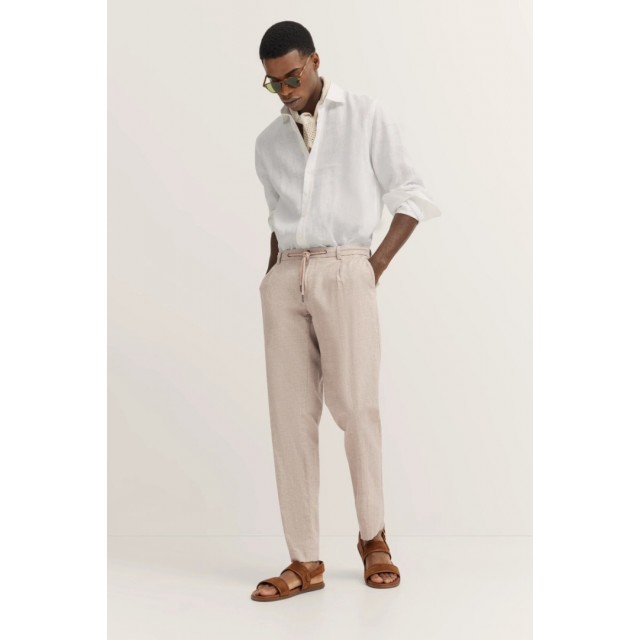 BUGATTI PANTS COTTON LINEN MIX BEIGE
