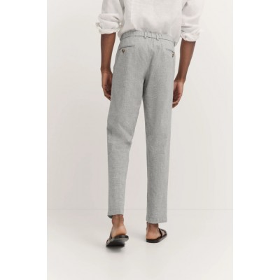 BUGATTI PANTS COTTON LINEN MIX DARK GREY
