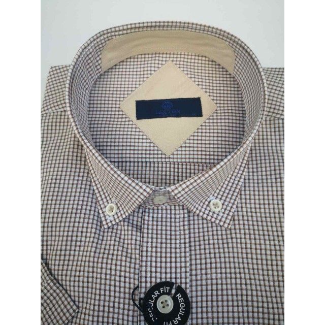 LEXTON Πουκάμισο καρό μπέζ