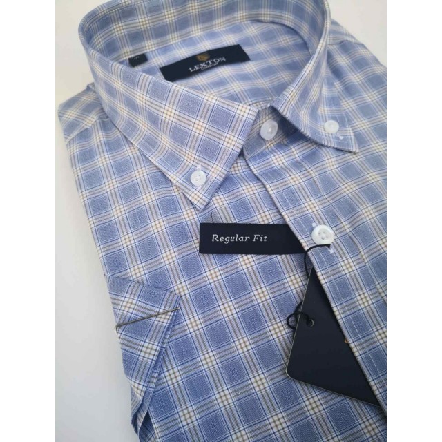 LEXTON Πουκάμισο καρό κοντό μανίκι