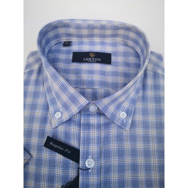 LEXTON Πουκάμισο καρό κοντό μανίκι