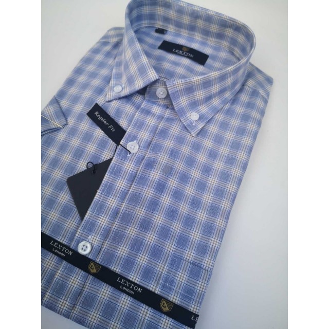 LEXTON Πουκάμισο καρό κοντό μανίκι
