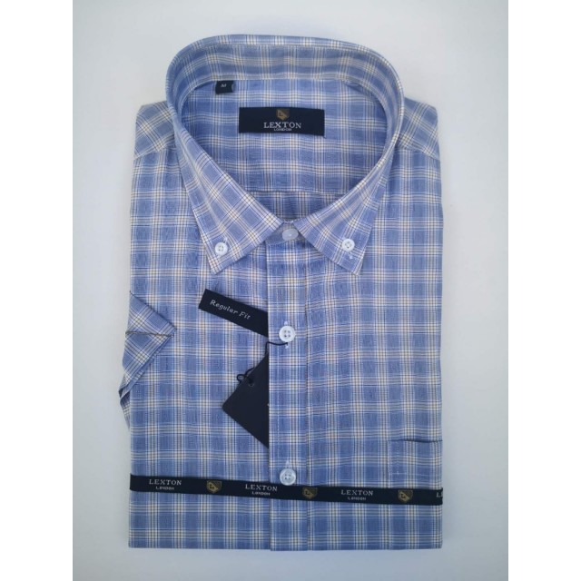 LEXTON Πουκάμισο καρό κοντό μανίκι
