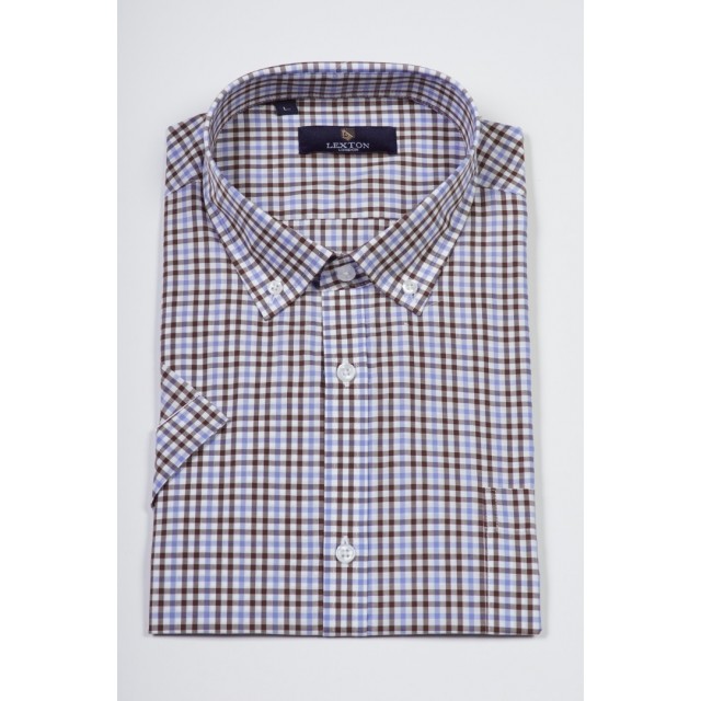 LEXTON Πουκάμισο καρό κοντό μανίκι