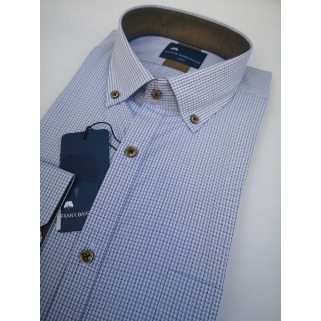 FRANK BARRYMORE  Πουκάμισο Καρό Σιέλ 