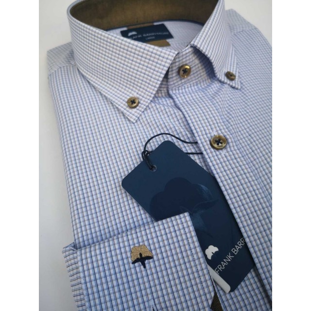 FRANK BARRYMORE  Πουκάμισο Καρό Σιέλ 