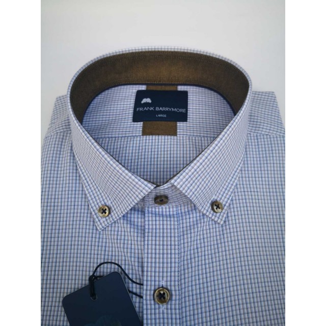 FRANK BARRYMORE  Πουκάμισο Καρό Σιέλ 