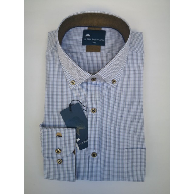 FRANK BARRYMORE  Πουκάμισο Καρό Σιέλ 