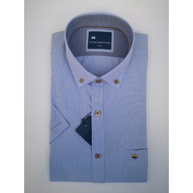FRANK BARRYMORE Πουκάμισο Καρό Σιέλ