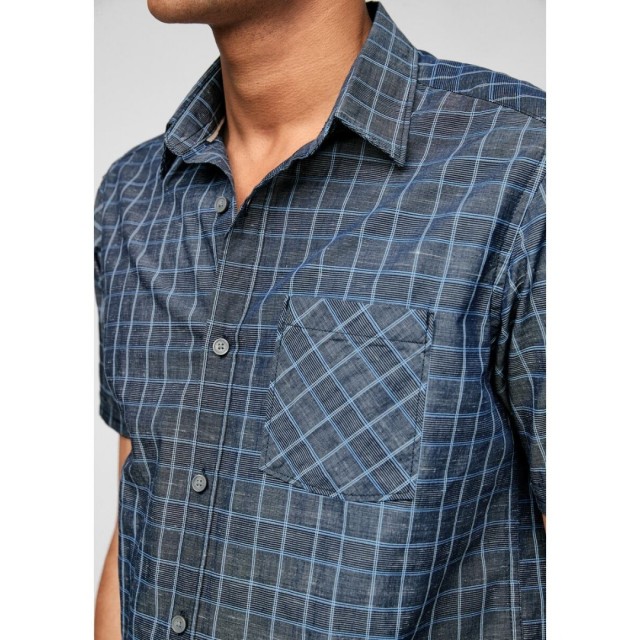 S.OLIVER Πουκάμισο Καρό Ανθρακί